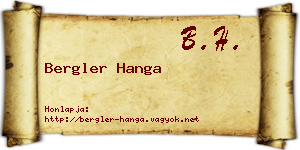 Bergler Hanga névjegykártya